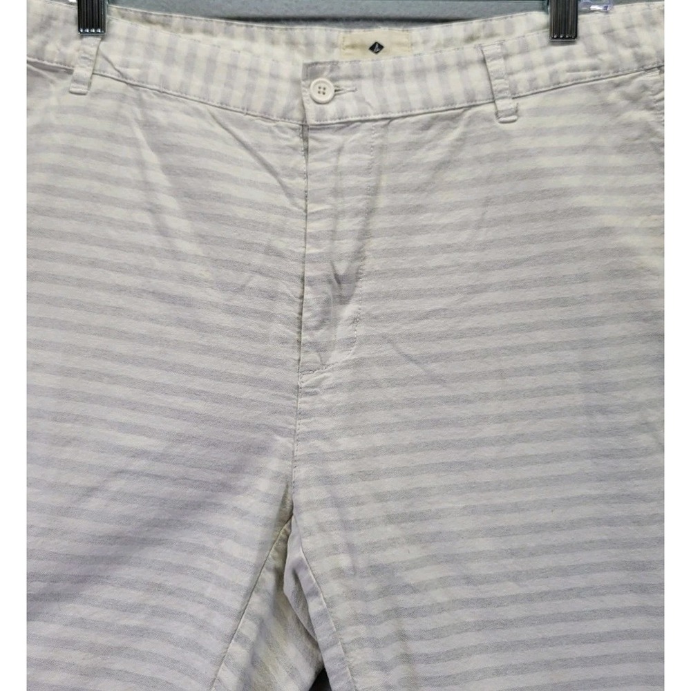 Sperry Shorts Mens 38 Gray White‎ Stripe Woven Bermuda Preppy Beach Casual